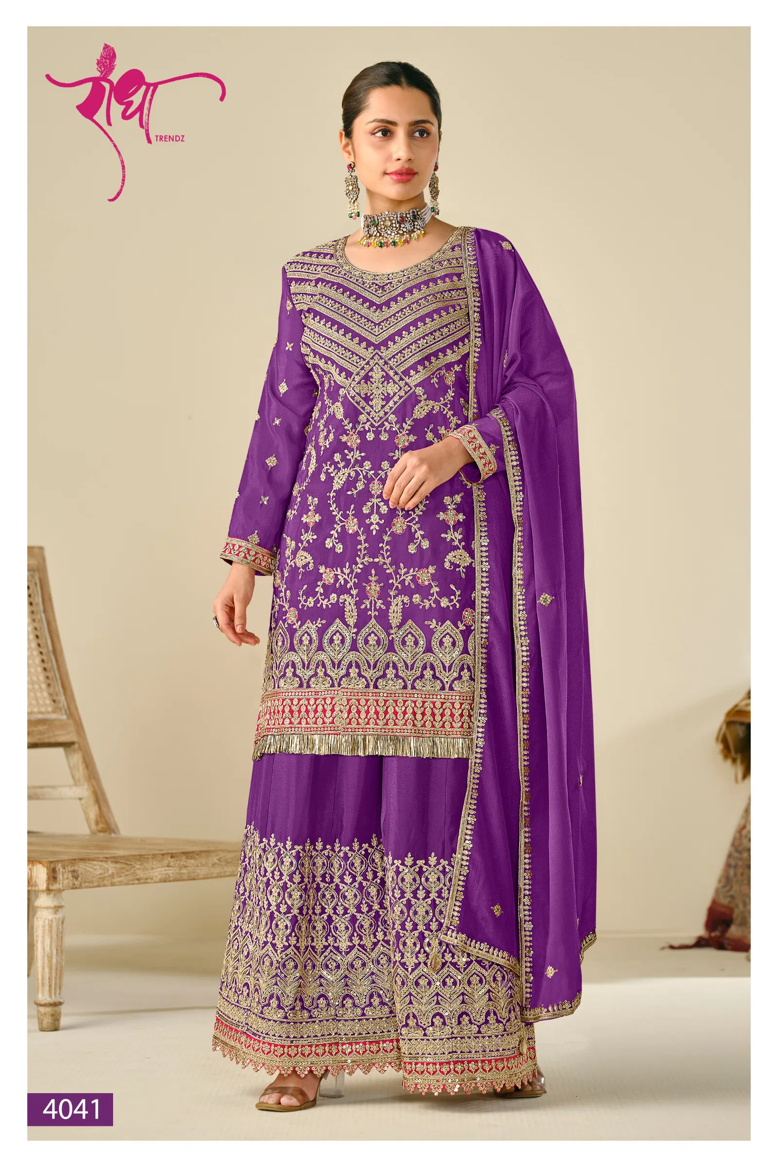 Sonpari By Radha Trendz Chinon Embroidery Readymade Suits Orders In India